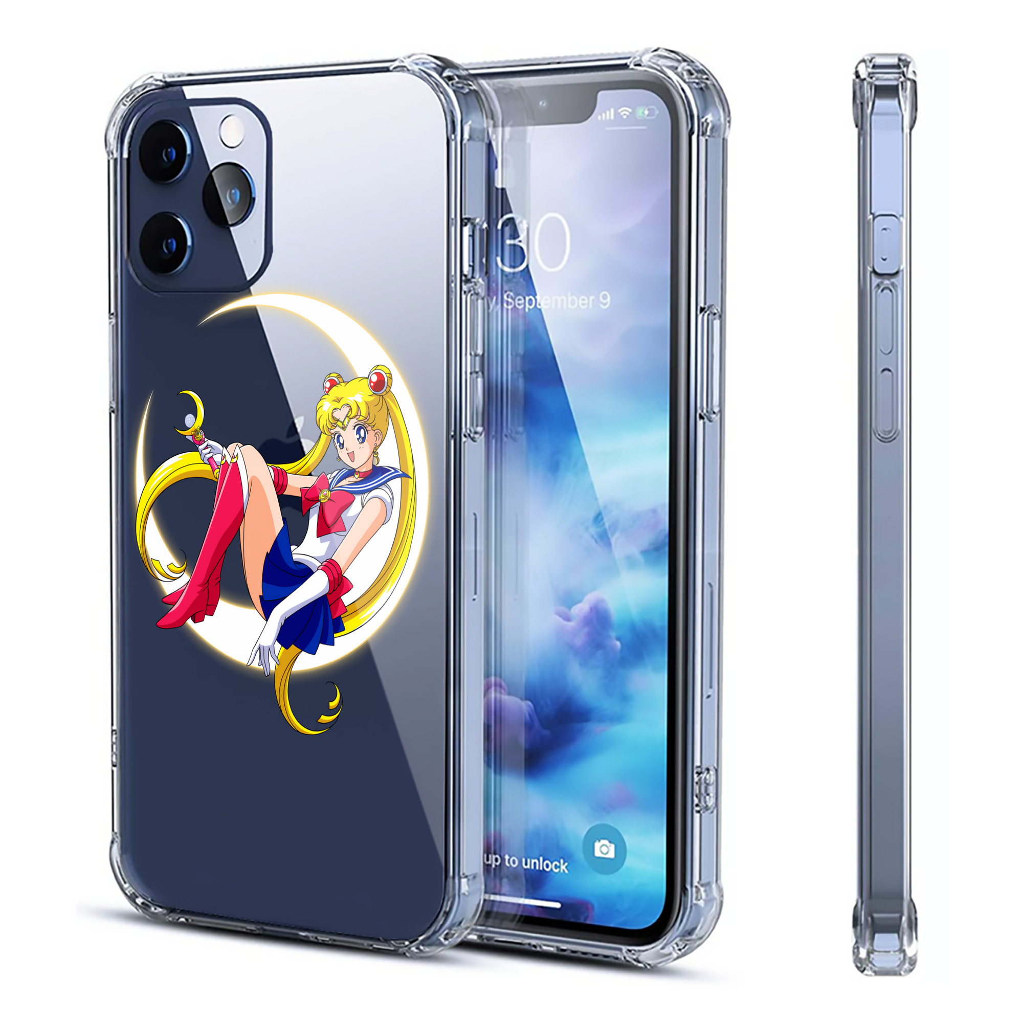 （画像用） 美少女戦士セーラームーン 月野 うさぎ つきの うさぎ Sailor Moon Tsukino Usagi 【iPhone 12シリーズ対応】透明スマホケース（クリアソフトケース）